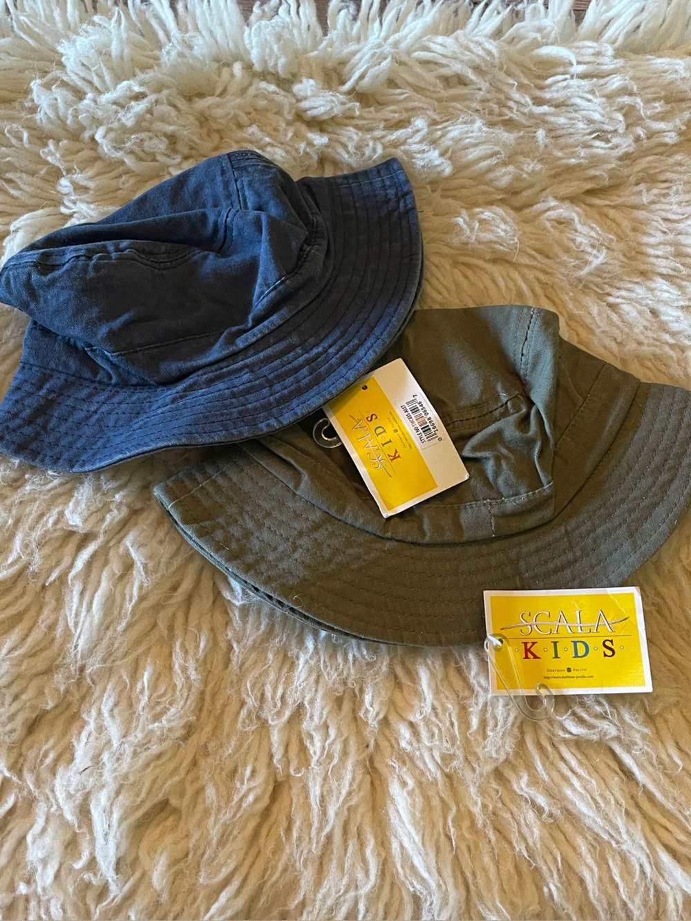 Scala Kid's Bucket Hat ~ Navy or Fatigue Green
